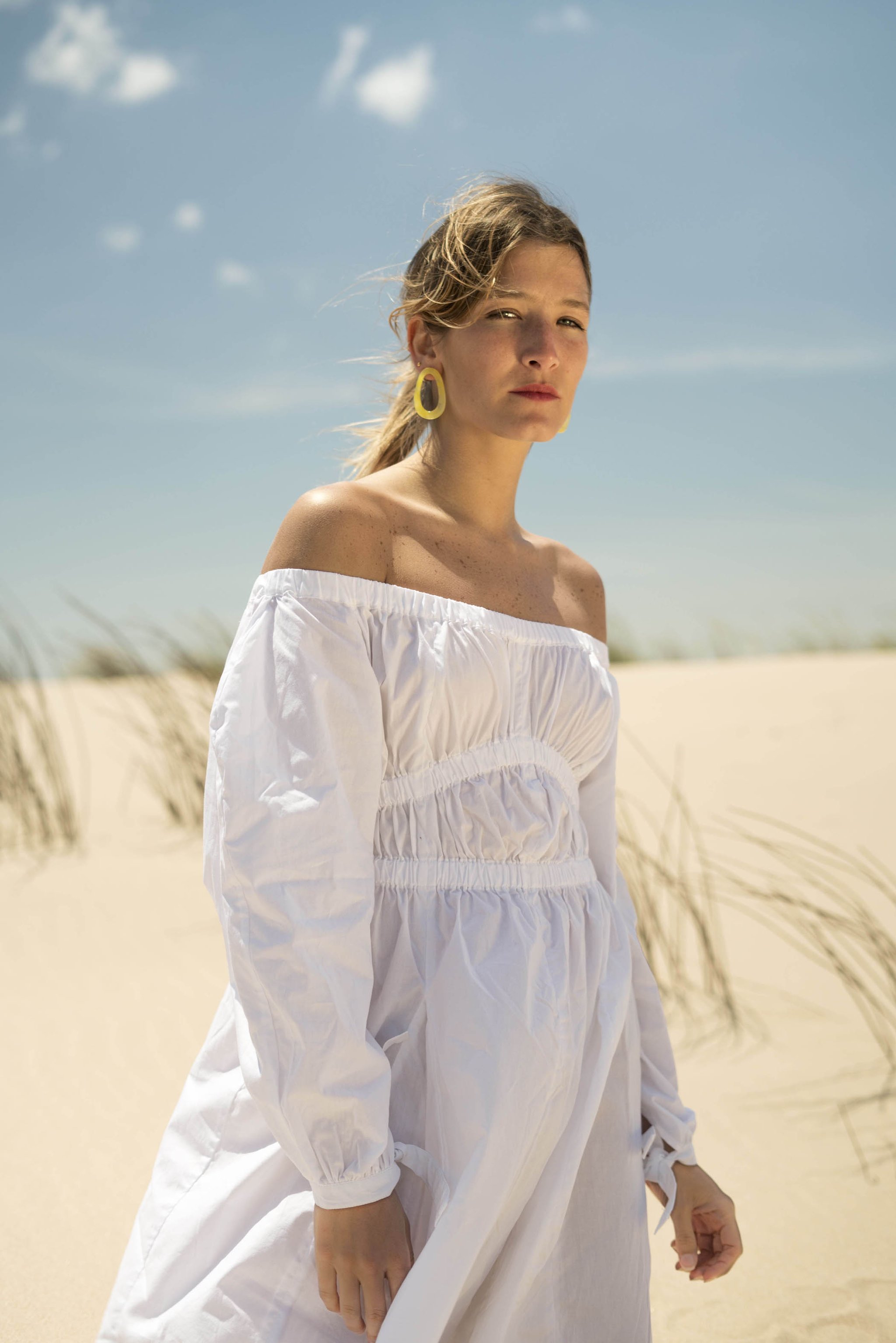 House of Sunny Cold Shoulder Dress - WHITE | Garmentory