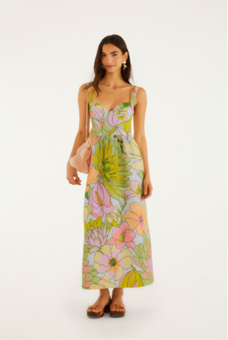 red dress brunch On Bloom Floral Eyelet Midi in Pink Curves Color:Satin Mica catching dress Bedrooms Primark Dresses Online The