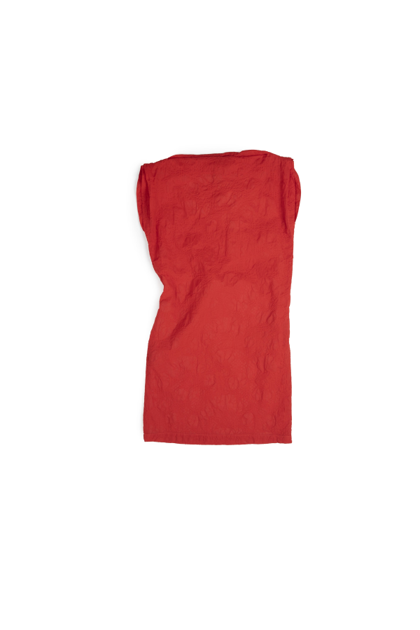 LWN Pinch Shift Floral Textured Cotton Dress