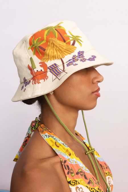 希少 美品 Sexhippies CROCHETED BUCKET HAT Sex Hippies Crocheted Bucket Hat - Royal/Brown | Garmentory