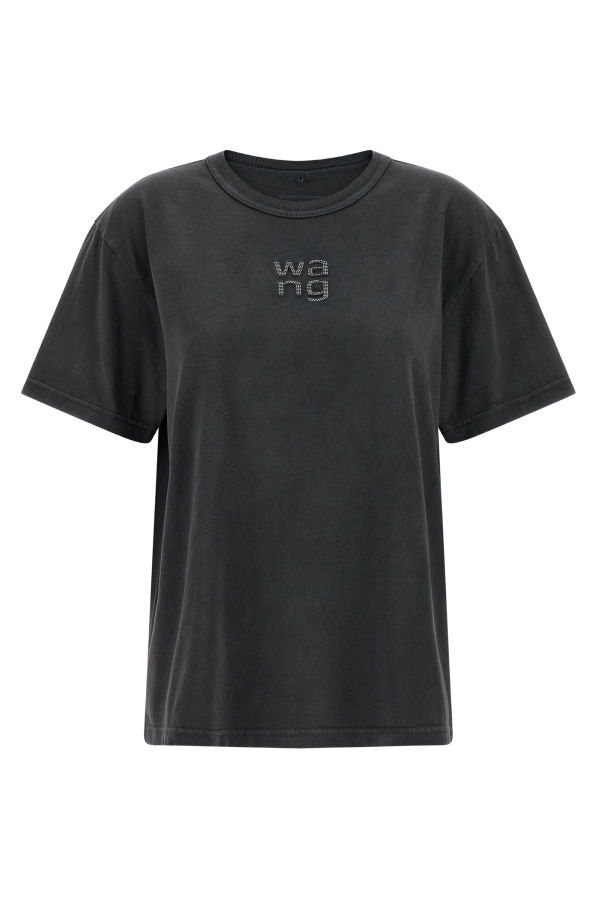 ALEXANDER WANG Short Sleeve Hotfix Logo Tee - Washed Black