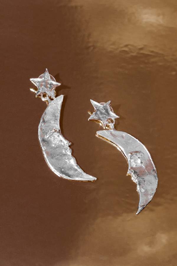 Mondo Mondo Moon Earrings - White Bronze Mondo Mondo Moon Earrings - White Bronze