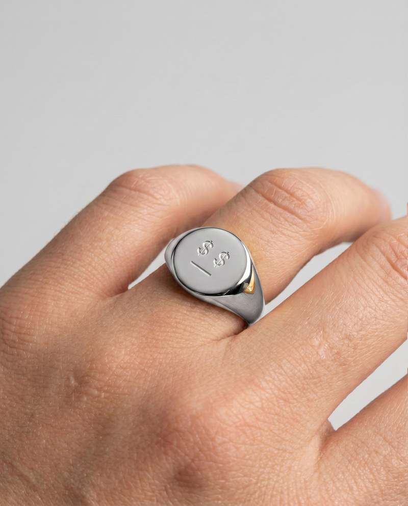 MATTER MATTERS Money Talks Steel Signet Ring