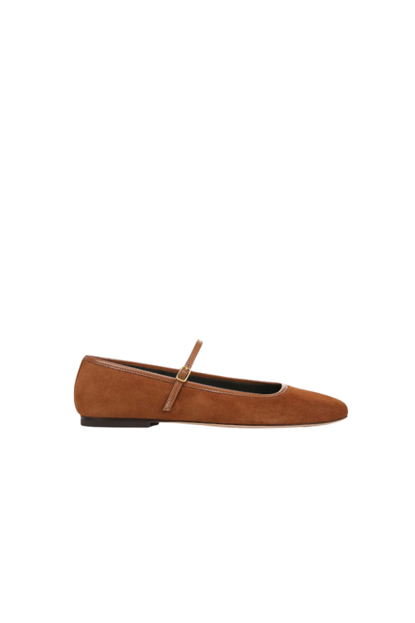 Veronica Beard Ellie Suede Flat - Caramel