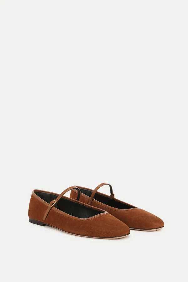Veronica Beard Ellie Suede Flat - Caramel