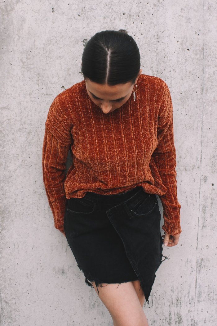 agolde criss cross denim skirt