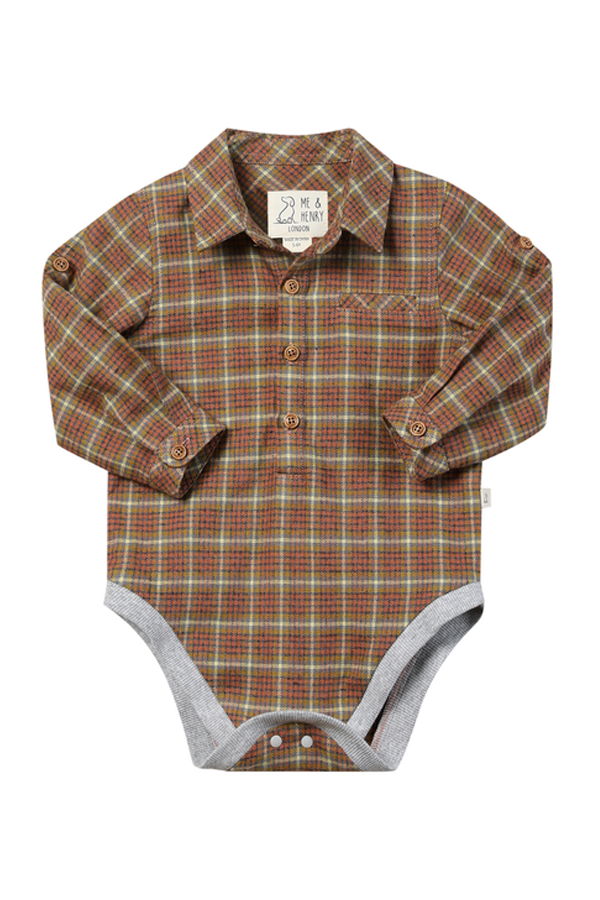 KIDS Me & Henry Jasper Washed Plaid Onesie