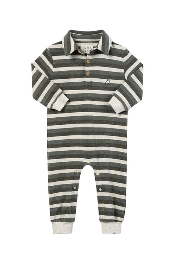 KIDS Me & Henry Kingston Stripe Polo Romper