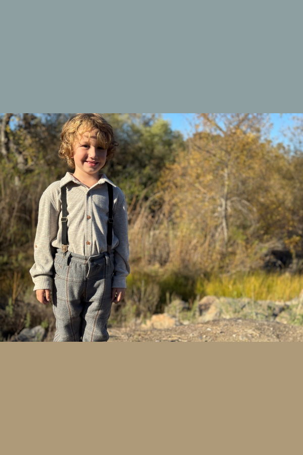 KIDS Me & Henry Marcus Tweed Pants With Suspenders