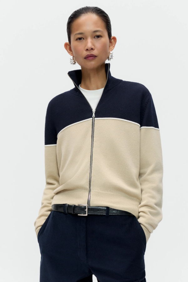 Cordera Merino Wool Colorblock Cardigan