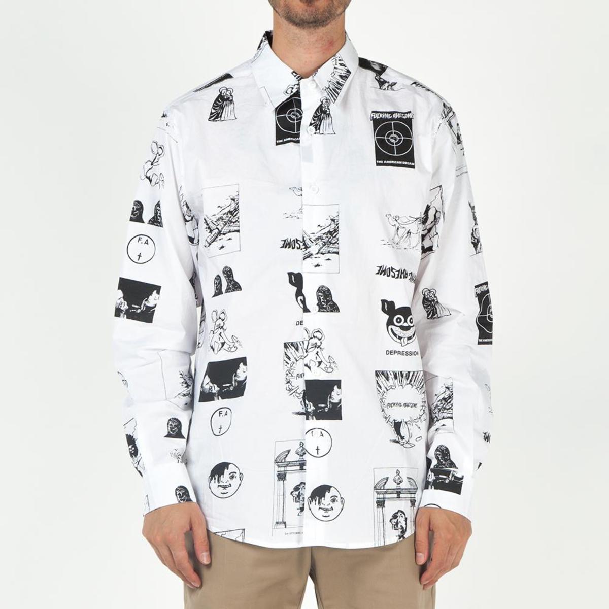 Fucking Awesome Cut Outs Dress Shirt - White | Garmentory