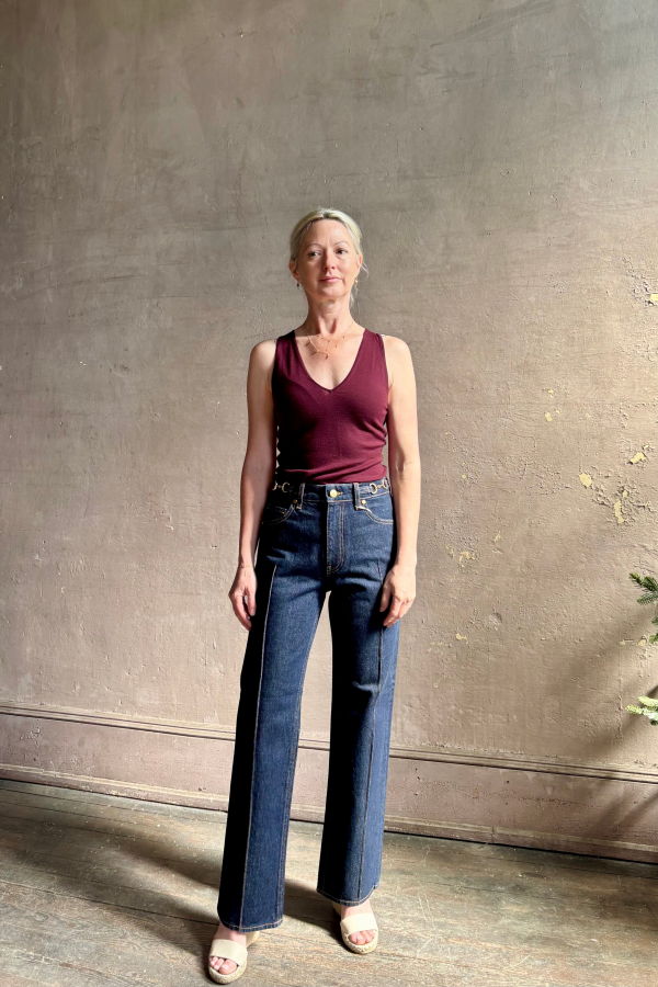 Ulla Johnson Agatha Straight Leg Pintuck Jeans
