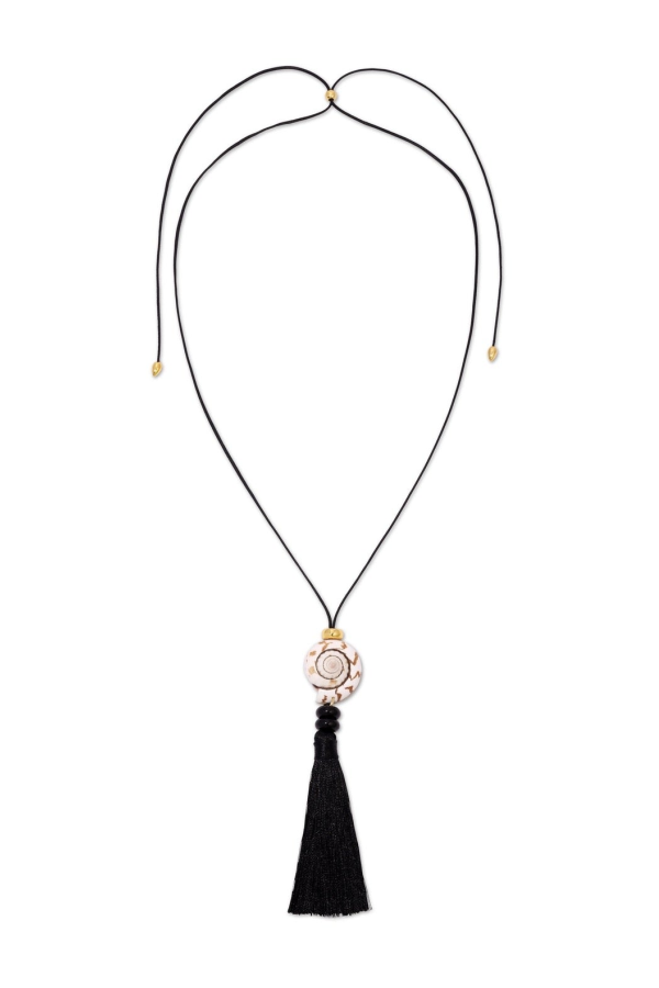 Jurate Los Angeles Bella Mare Shell Tassel Cord Necklace
