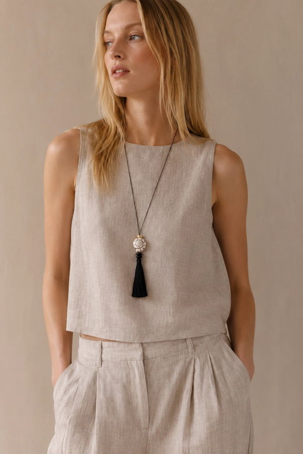 Jurate Los Angeles Bella Mare Shell Tassel Cord Necklace