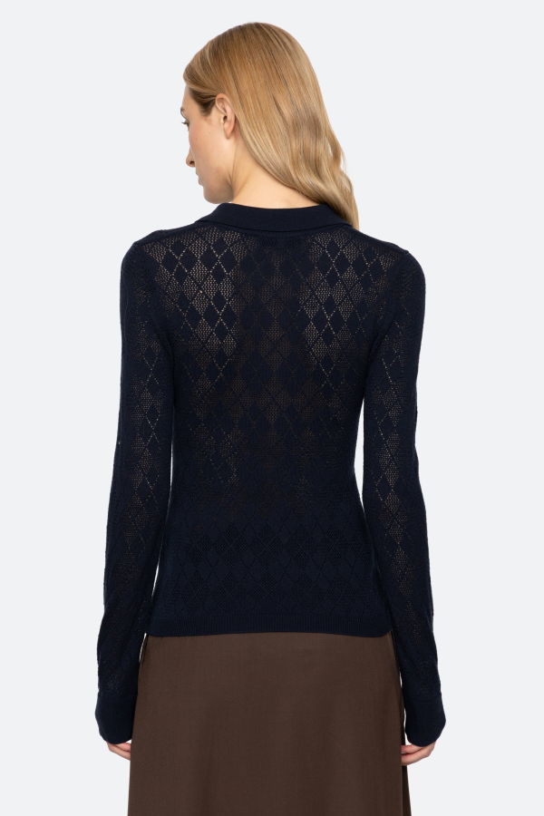 Sea NY Jane Polo Sweater - Navy