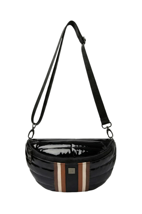Think Royln Little Runaway Crossbody Bag - Black Patent Nylon