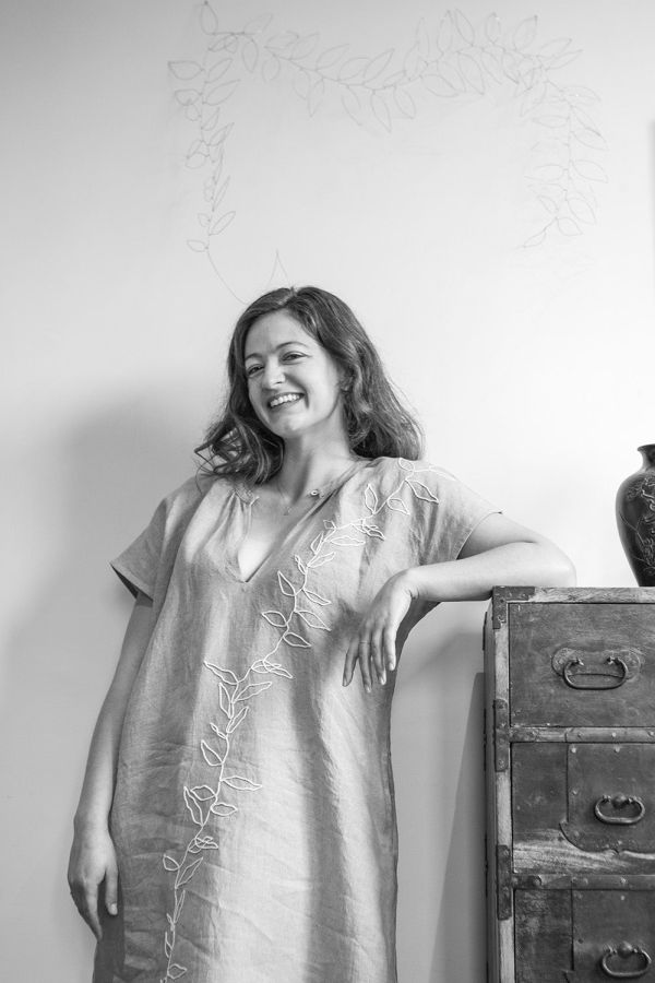 Erica Tanov Suki Embroidered Linen Dress