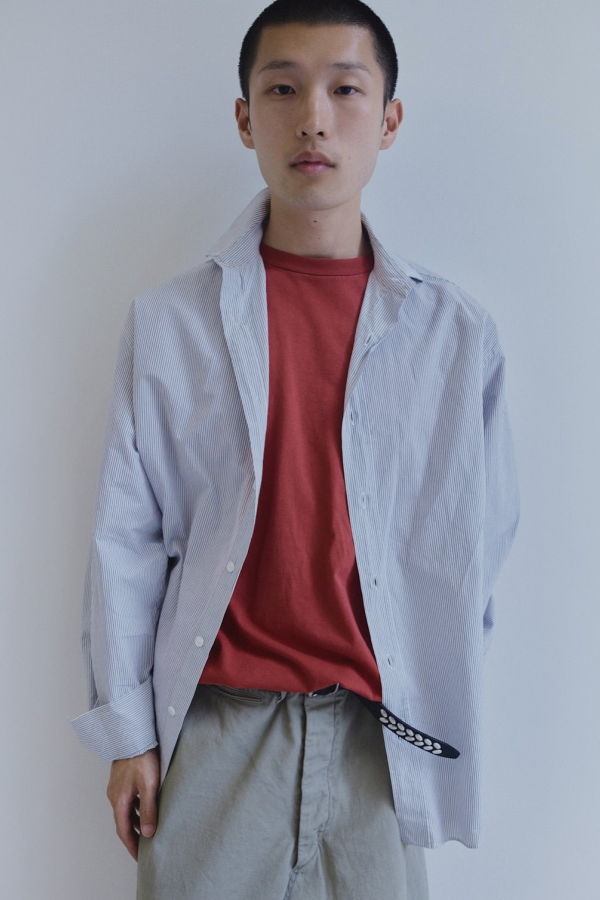 A.Presse Spread Collar Shirt - Gray