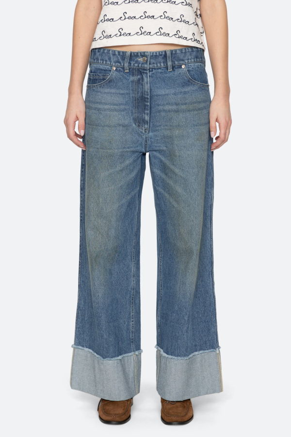 Sea NY Zayna Cuffed Jeans - Blue
