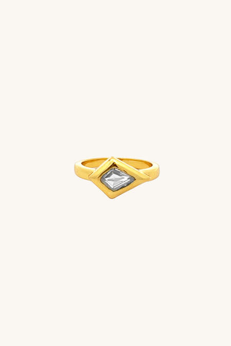 Gabriela Artigas Axis Ring w/ Pave Diamonds - 14K Yellow Gold