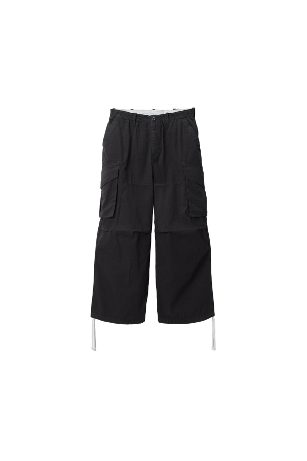 ALEXANDER WANG Elastic Mid-Rise Cargo Pants - Jet Black