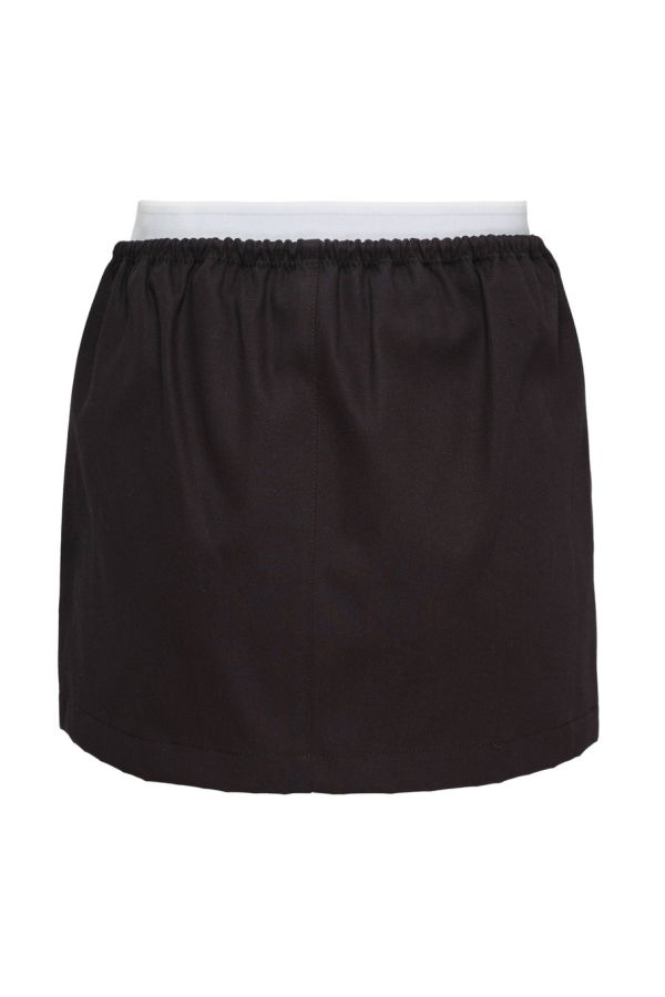 ALEXANDER WANG Mid-Rise Mini Logo Elastic Skirt - Black