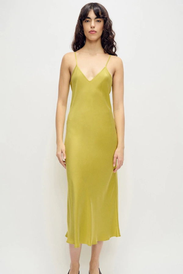 silk laundry dress Scoop Neck Protection - L elevated with full Silk Laundry Yellow Deco Rouleau