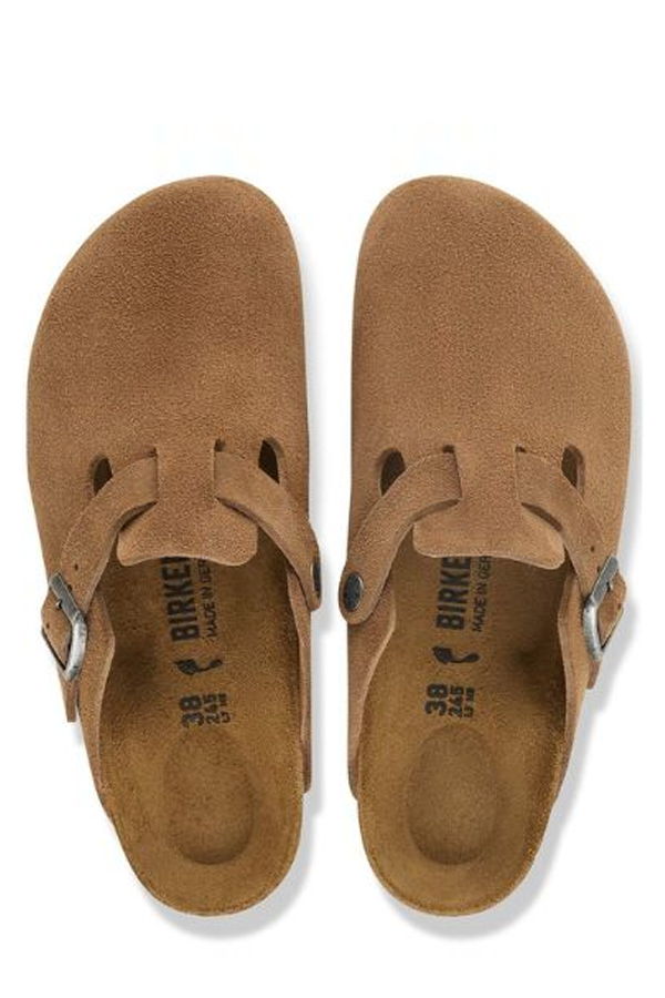 Birkenstock Boston Suede Leather Clog - Dark Tea