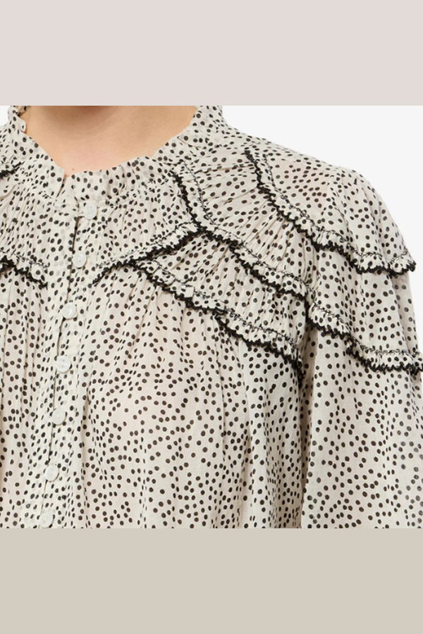 Isabel Marant Christa Top - Ecru/Black