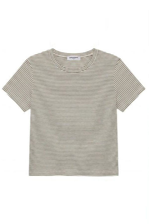 Perfect White Tee Vivian Stripe Tee - Natural/Black