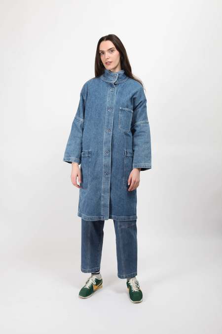 OVERDUEFLAIR Wool Tailored Coat - Ink Navy | Garmentory