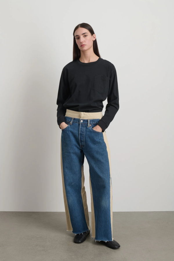 B Sides Double Waistband Rework Jean - Vintage Indigo / Tan