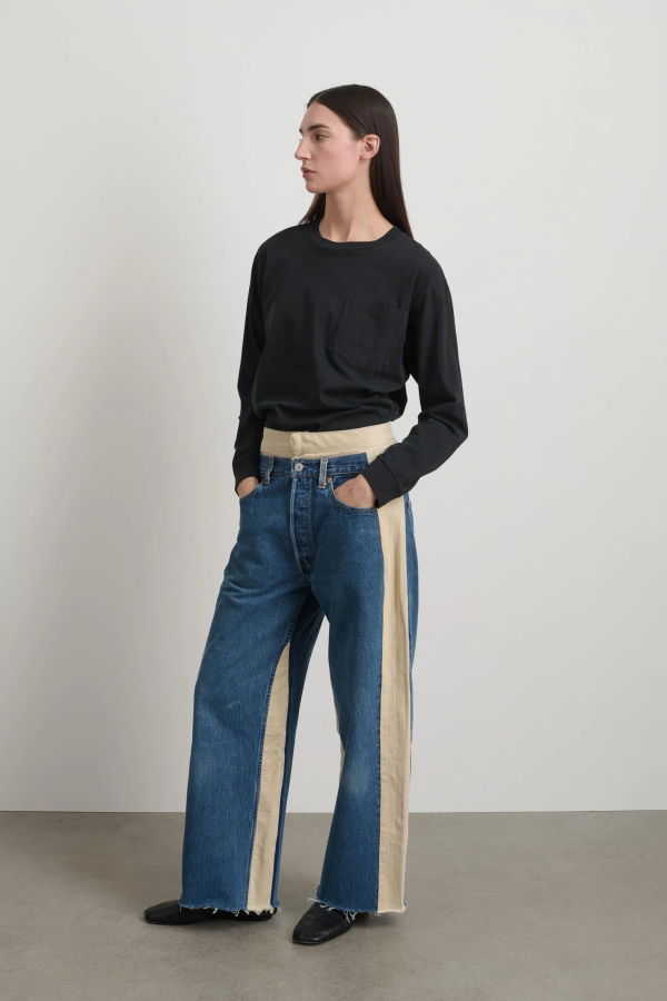 B Sides Double Waistband Rework Jean - Vintage Indigo / Tan