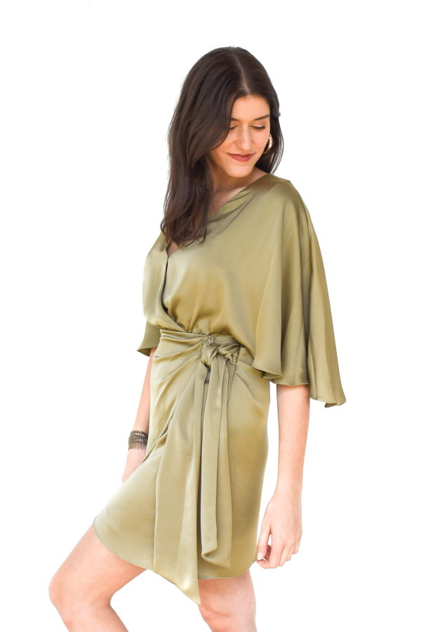 Ramy Brook Alexis Wrap Mini Dress - Safari