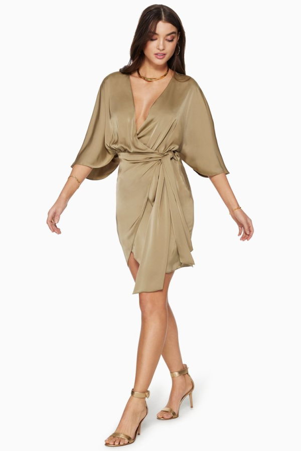 Ramy Brook Alexis Wrap Mini Dress - Safari