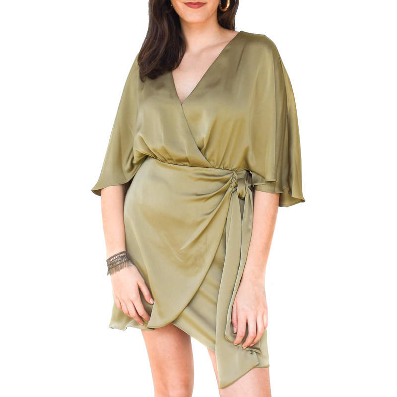 Ramy Brook Alexis Wrap Mini Dress - Safari