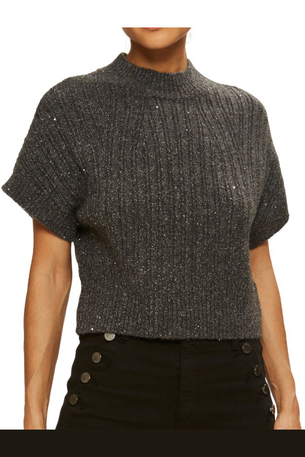 Ramy Brook Amadeus Short Sleeve Wool Sweater