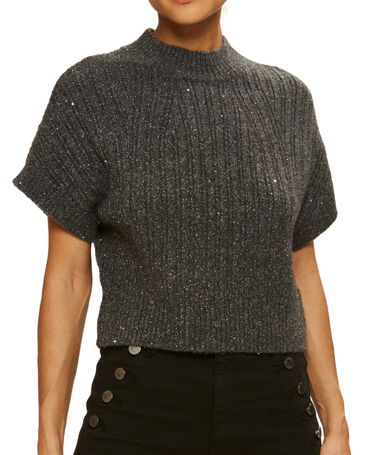 Ramy Brook Amadeus Short Sleeve Wool Sweater - Image 1 of 4