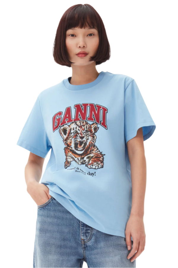 Ganni Basic Jersey Tiger Relaxed T-Shirt