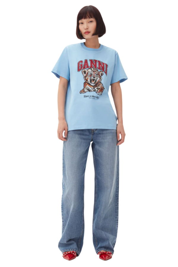 Ganni Basic Jersey Tiger Relaxed T-Shirt