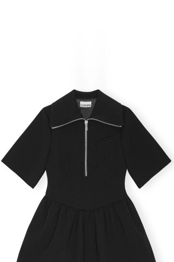 Ganni Bonded Crepe Mini Dress