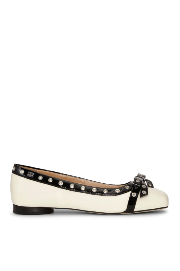Ganni Bow Ballerina Naplack Flats
