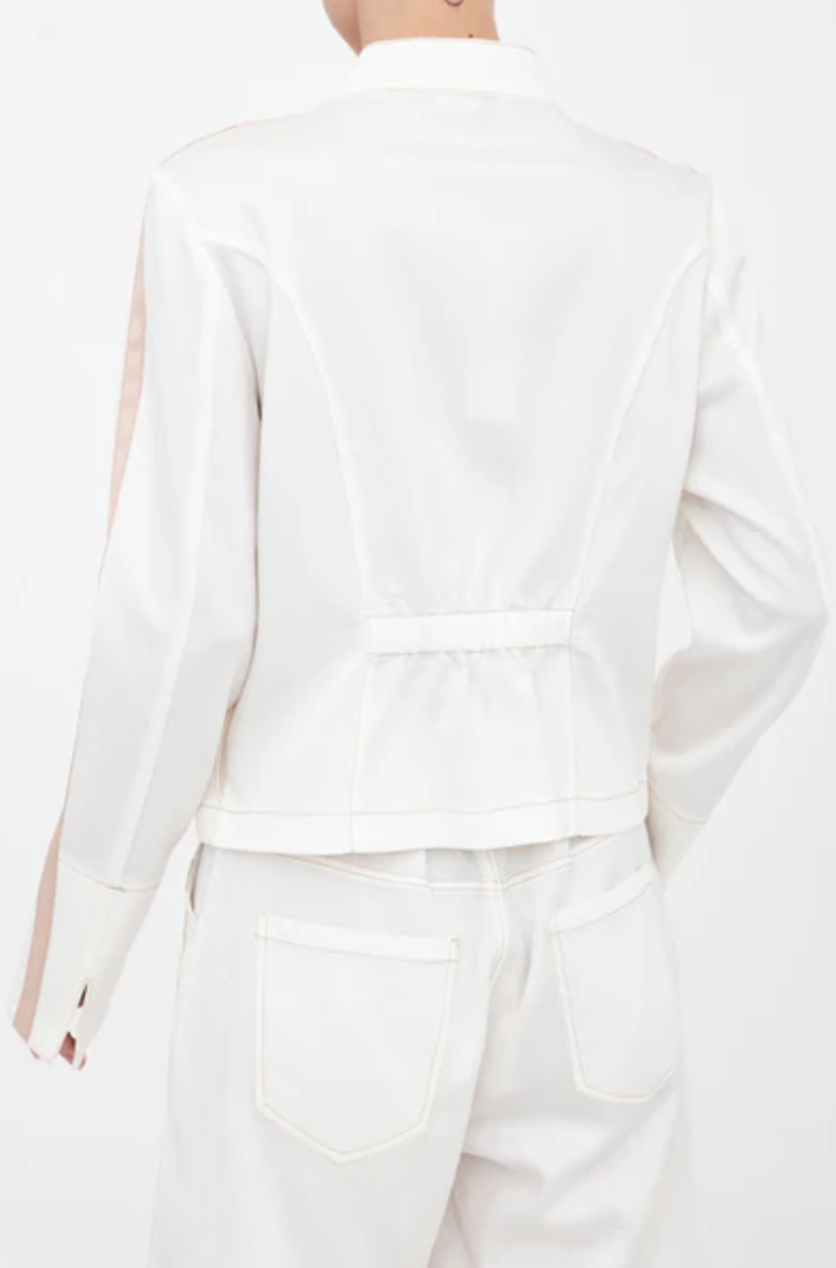 Elaine Kim Eco Slub Denim Moto Jacket with Contrast Grosgrain Stripe - Image 2 of 3
