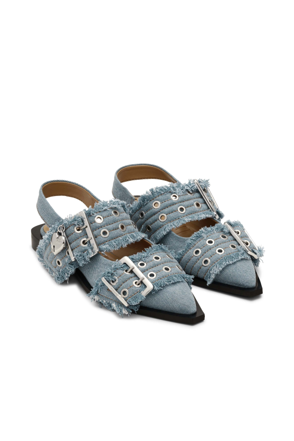 Ganni Feminine Buckle Ballerina Shoe