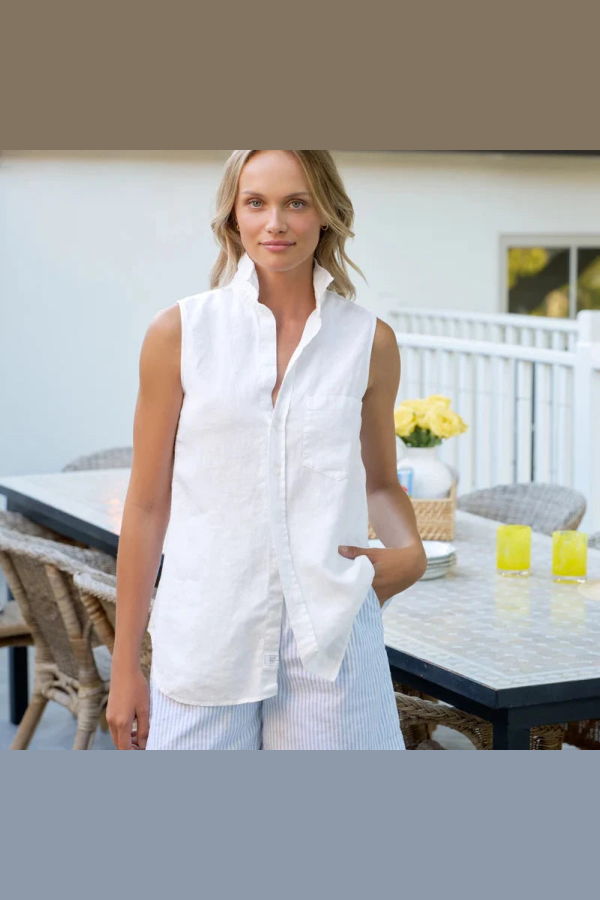 Frank & Eileen Finley Sleeveless Shirt - White