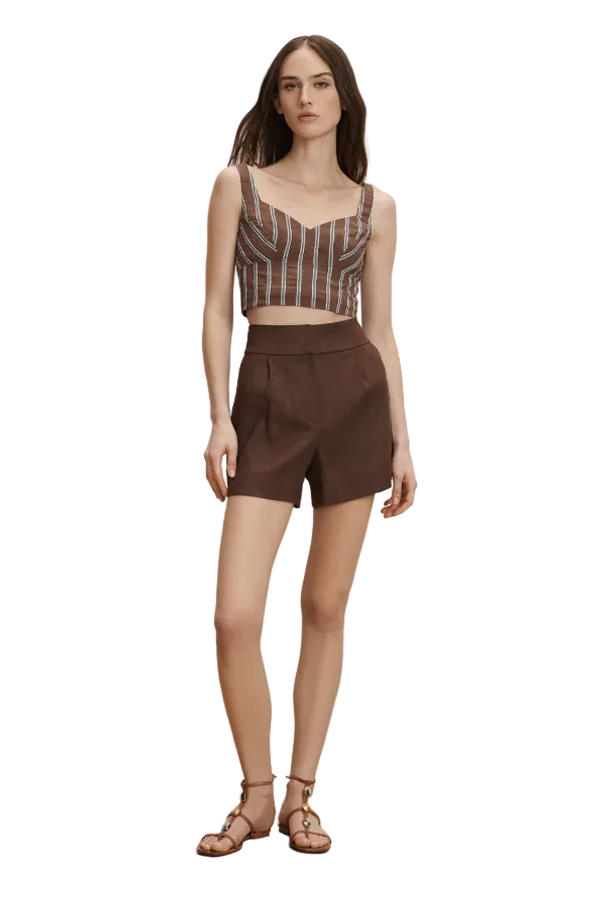 Veronica Beard Haina Short - Dark Mocha