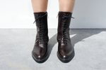 The Row Fara Lace Up Ankle Boot - Ebony - Thumbnail 4
