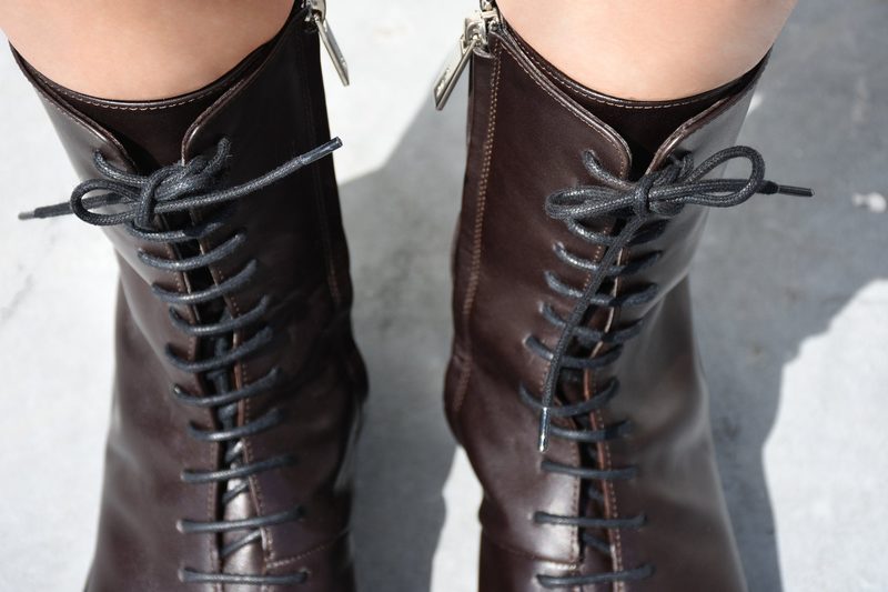 The Row Fara Lace Up Ankle Boot - Ebony