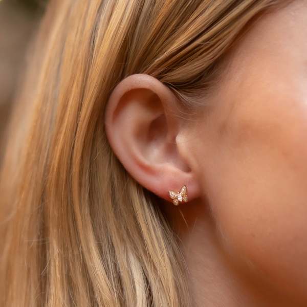 Zofia Day Marquise and Pav Diamond Butterfly Stud Earring