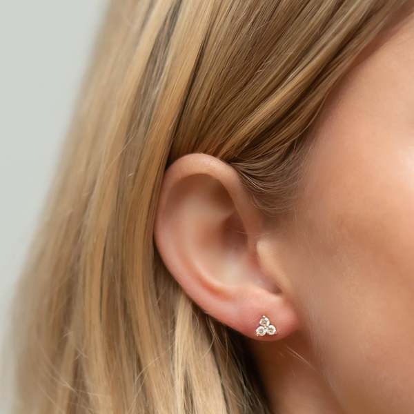 Zofia Day Medium Flora Stud Earring - Yellow Gold